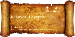 Kokovai Levente névjegykártya