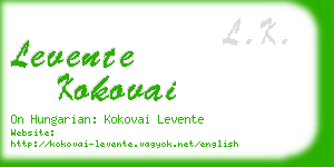 levente kokovai business card